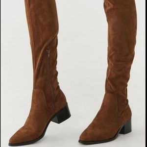 Women's Faux Suede Over the Knee Boots Size 12 Brown NWT